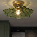 Φωτιστικό οροφής ACRYLIC 1xE27/40W/230V Ø 28 εκ. χρυσό/πράσινο