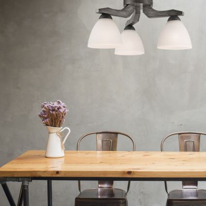 Επιτοίχιο φωτιστικό ADRIANO 3xE27/60W/230V οξιά