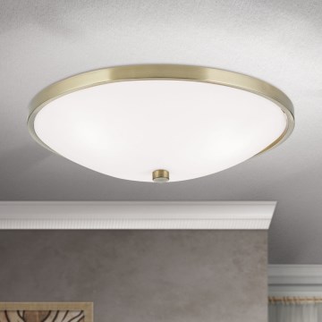 Φωτιστικό οροφής AIDA 3xE27/60W/230V διάμετρος 40 cm ορείχαλκος