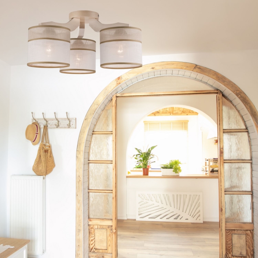 Επιτοίχιο φωτιστικό ANDREA 3xE27/60W/230V οξιά