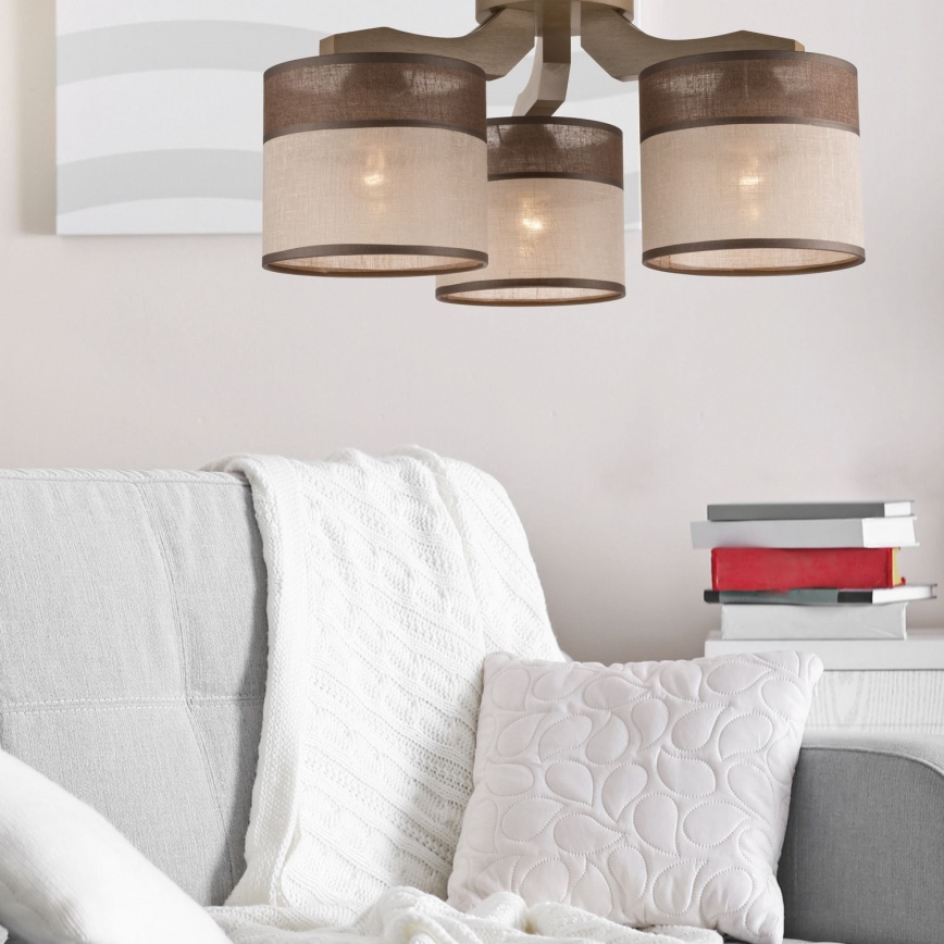 Επιτοίχιο φωτιστικό ANDREA 3xE27/60W/230V οξιά