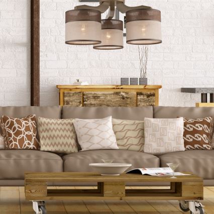 Επιτοίχιο φωτιστικό ANDREA 3xE27/60W/230V οξιά