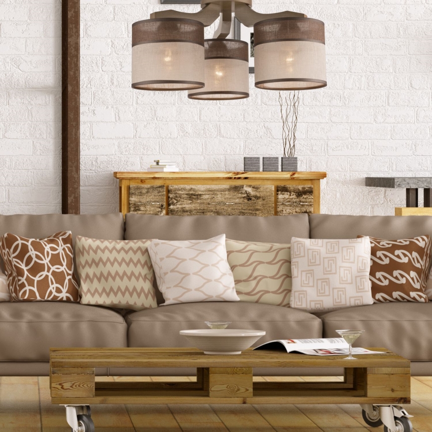 Επιτοίχιο φωτιστικό ANDREA 3xE27/60W/230V οξιά