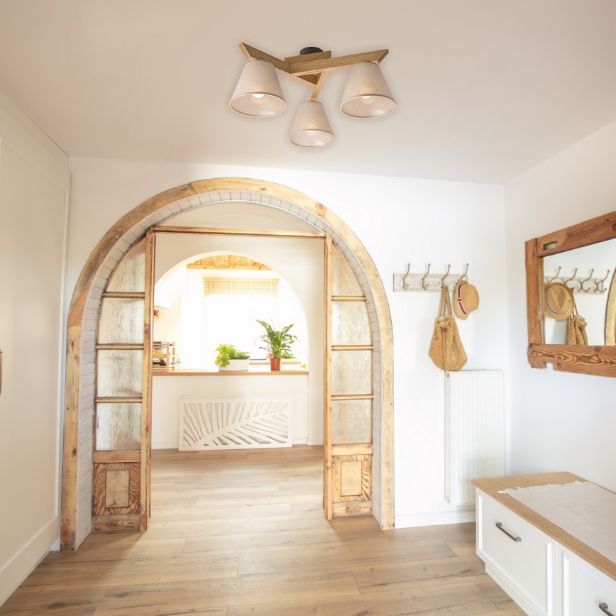 Επιτοίχιο φωτιστικό ANTONIO 3xE14/40W/230V δρυς