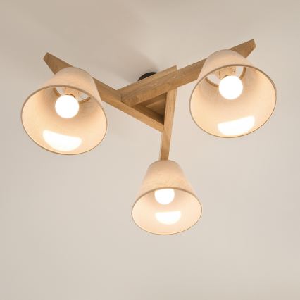 Επιτοίχιο φωτιστικό ANTONIO 3xE14/40W/230V δρυς