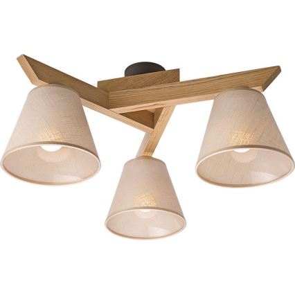 Επιτοίχιο φωτιστικό ANTONIO 3xE14/40W/230V δρυς