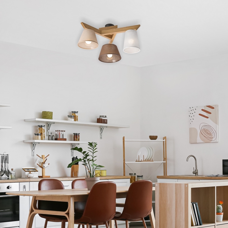 Επιτοίχιο φωτιστικό ANTONIO 3xE14/40W/230V δρυς