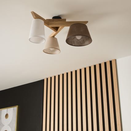 Επιτοίχιο φωτιστικό ANTONIO 3xE14/40W/230V δρυς