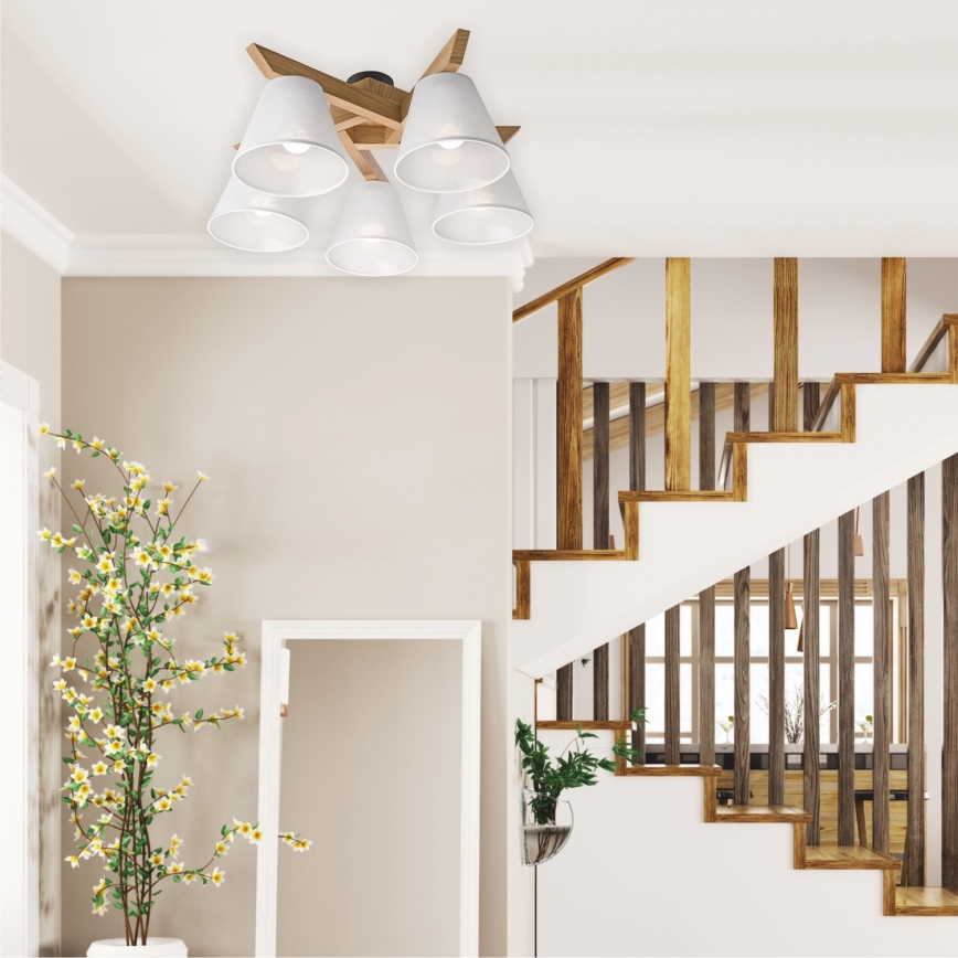 Απλίκα οροφής ANTONIO 5xE14/40W/230V δρυς