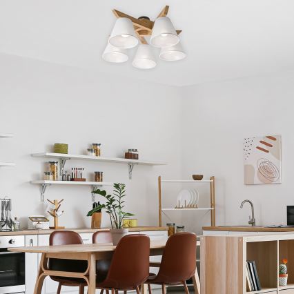 Απλίκα οροφής ANTONIO 5xE14/40W/230V δρυς