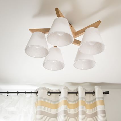 Απλίκα οροφής ANTONIO 5xE14/40W/230V δρυς