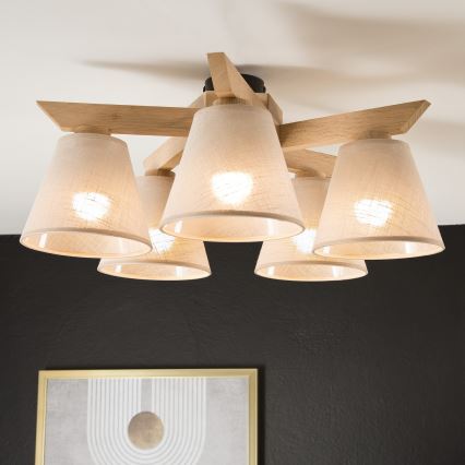 Απλίκα οροφής ANTONIO 5xE14/40W/230V δρυς