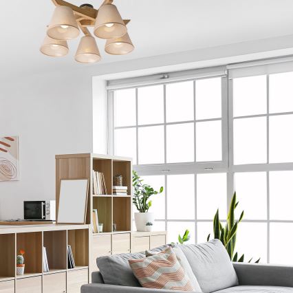 Απλίκα οροφής ANTONIO 5xE14/40W/230V δρυς