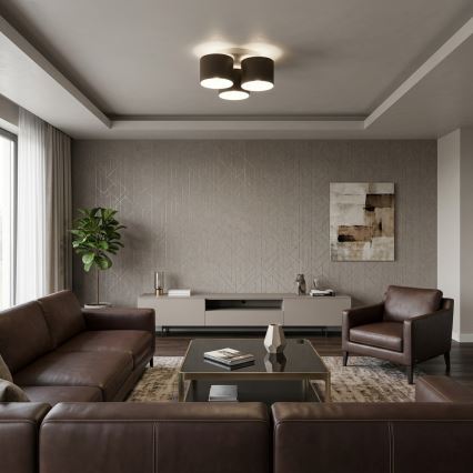 Φωτιστικό οροφής ARDEN 3xE27/15W/230V Ø 30 cm μπεζ/καφέ