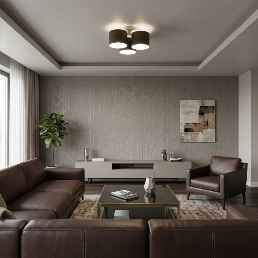 Φωτιστικό οροφής ARDEN 3xE27/15W/230V Ø 30 cm μπεζ/καφέ