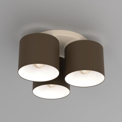 Φωτιστικό οροφής ARDEN 3xE27/15W/230V Ø 30 cm μπεζ/καφέ