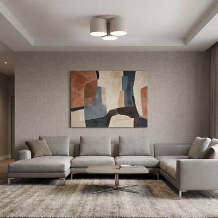 Φωτιστικό οροφής ARDEN, 3xE27/15W/230V, διάμ. 30 εκ., μπεζ
