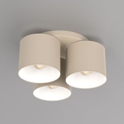 Φωτιστικό οροφής ARDEN, 3xE27/15W/230V, διάμ. 30 εκ., μπεζ