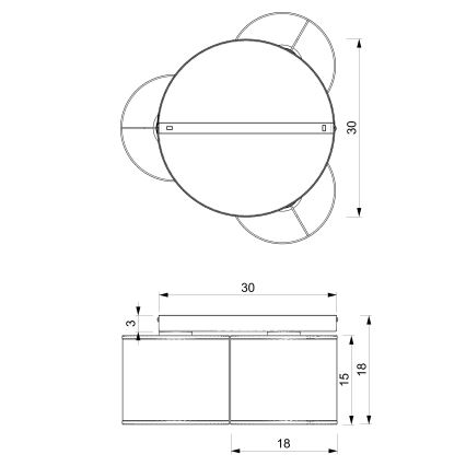 Φωτιστικό οροφής ARDEN, 3xE27/15W/230V, διάμ. 30 εκ., μπεζ