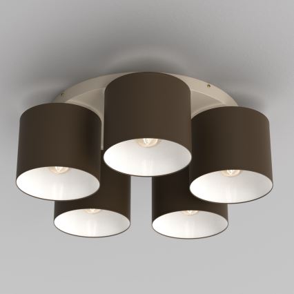Φωτιστικό οροφής ARDEN 5xE27/15W/230V Ø 58 cm μπεζ/καφέ