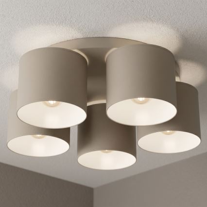 Φωτιστικό οροφής ARDEN 5xE27/15W/230V, διάμ. 44 εκ., μπεζ