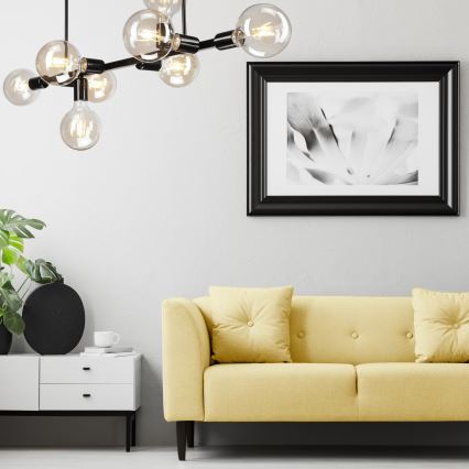 Φωτιστικό οροφής με βέργα ASTRID 8xE27/60W/230V μαύρο