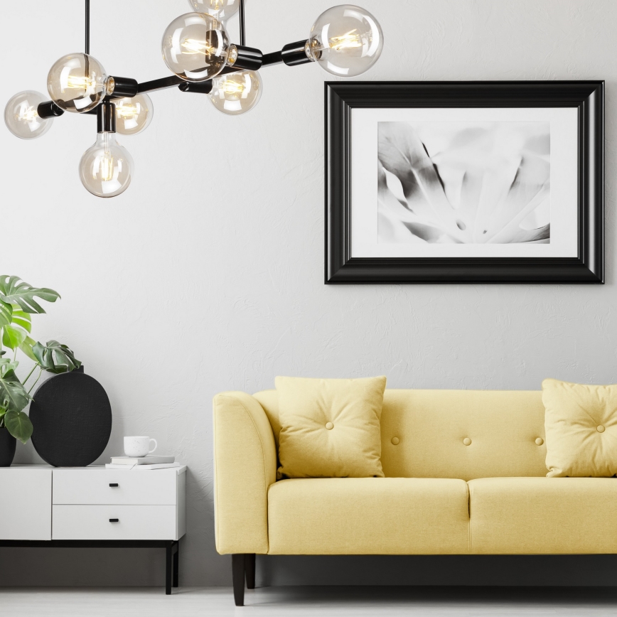 Φωτιστικό οροφής με βέργα ASTRID 8xE27/60W/230V μαύρο