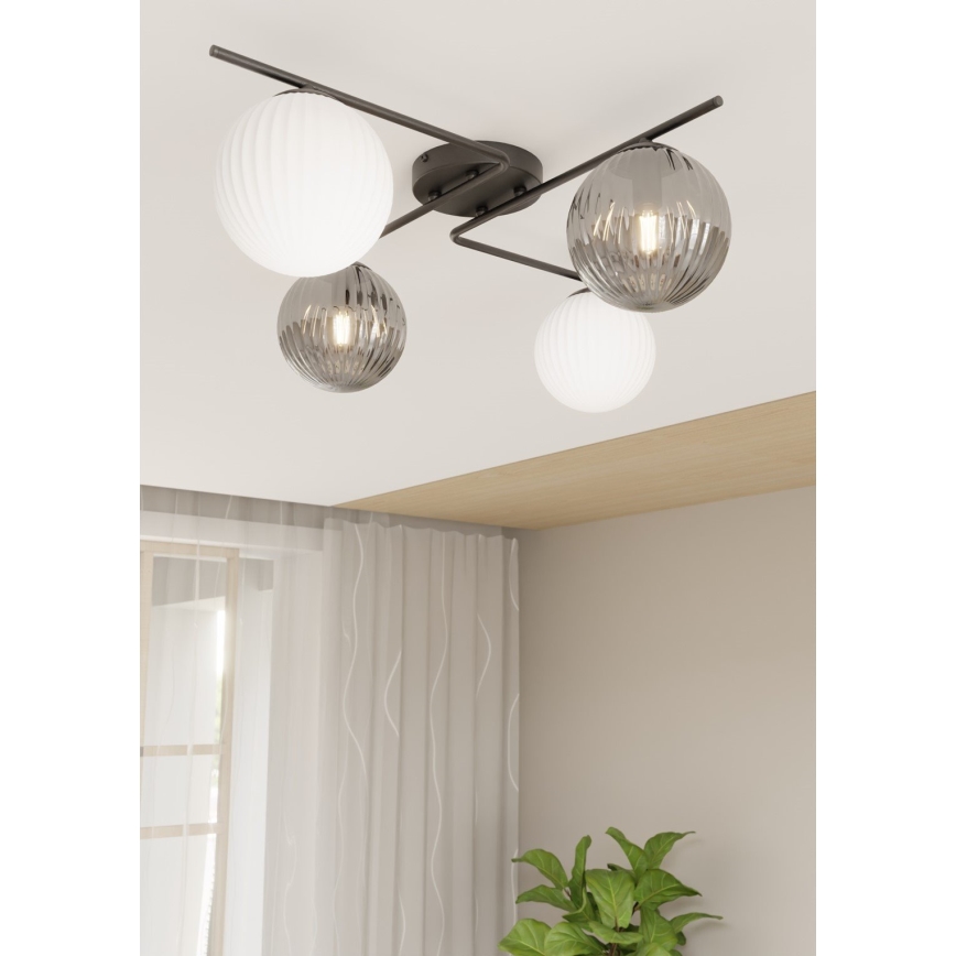 Φωτιστικό οροφής AZURA 4xE14/10W/230V μαύρο/γκρι/λευκό