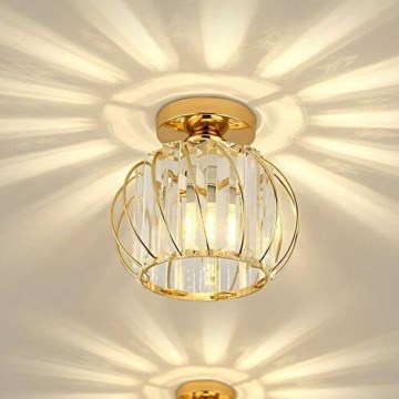 Φωτιστικό οροφής BELLA 1xE27/40W/230V διάμ. 20 cm χρυσό