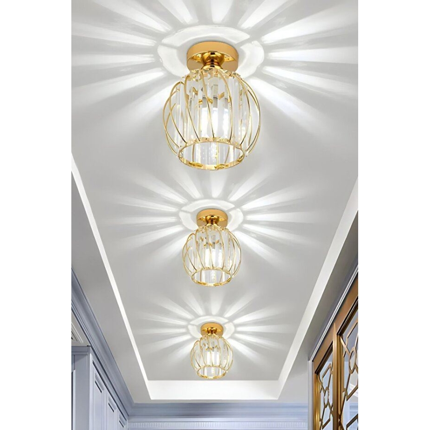 Φωτιστικό οροφής BELLA 1xE27/40W/230V διάμ. 20 cm χρυσό