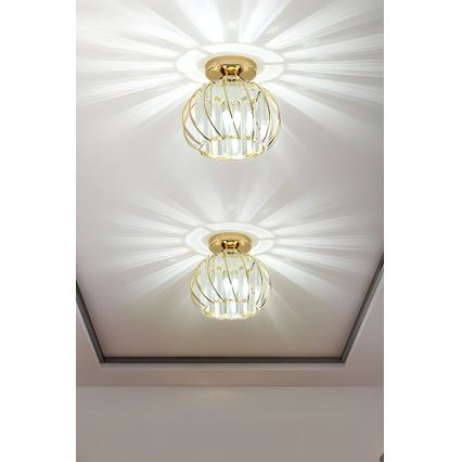 Φωτιστικό οροφής BELLA 1xE27/40W/230V διάμ. 20 cm χρυσό