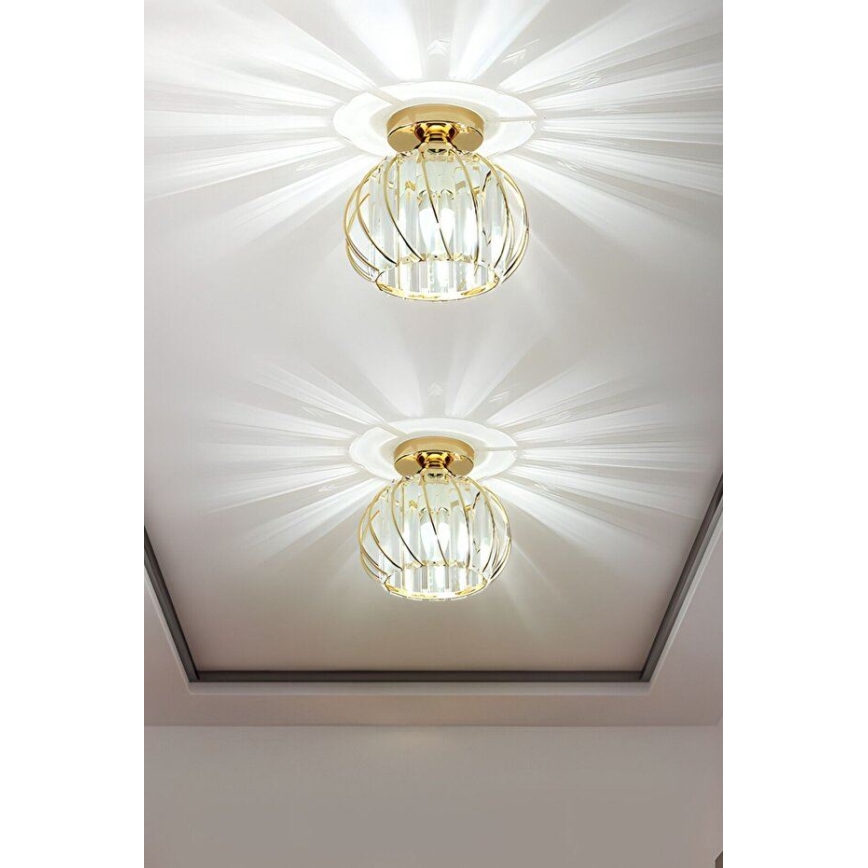 Φωτιστικό οροφής BELLA 1xE27/40W/230V διάμ. 20 cm χρυσό