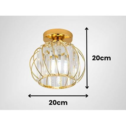 Φωτιστικό οροφής BELLA 1xE27/40W/230V διάμ. 20 cm χρυσό
