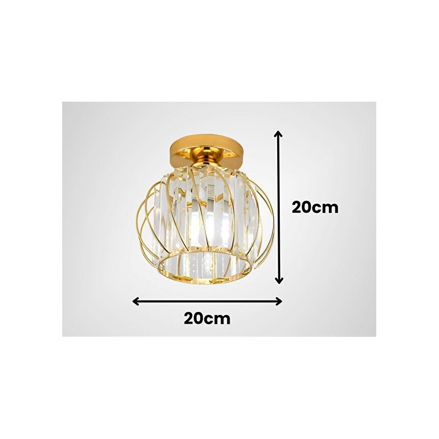 Φωτιστικό οροφής BELLA 1xE27/40W/230V διάμ. 20 cm χρυσό
