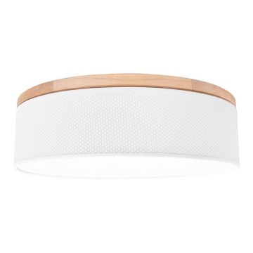 Φωτιστικό οροφής BENITA 4xE27/25W/230V διάμετρος 58 cm λευκό/δρυς