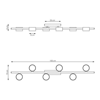 Φωτιστικό οροφής BET 6xGX53/12W/230V μαύρο