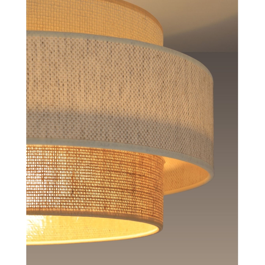 Φωτιστικό οροφής BOHO 1xE27/60W/230V διάμ. 40 cm λευκό/γιούτα