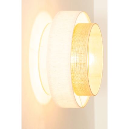 Φωτιστικό οροφής BOHO 1xE27/60W/230V διάμ. 40 cm λευκό/γιούτα