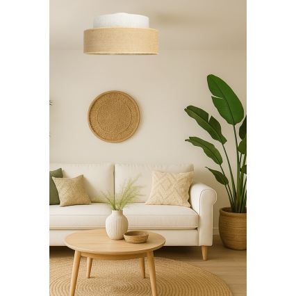 Φωτιστικό οροφής BOHO 1xE27/60W/230V διάμετρος 40 cm κρεμ/μπεζ