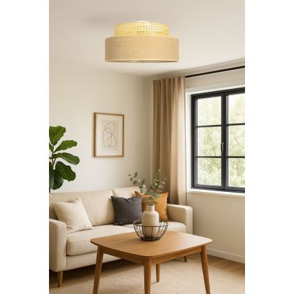 Φωτιστικό οροφής BOHO 1xE27/60W/230V διάμετρος 40 cm rattan
