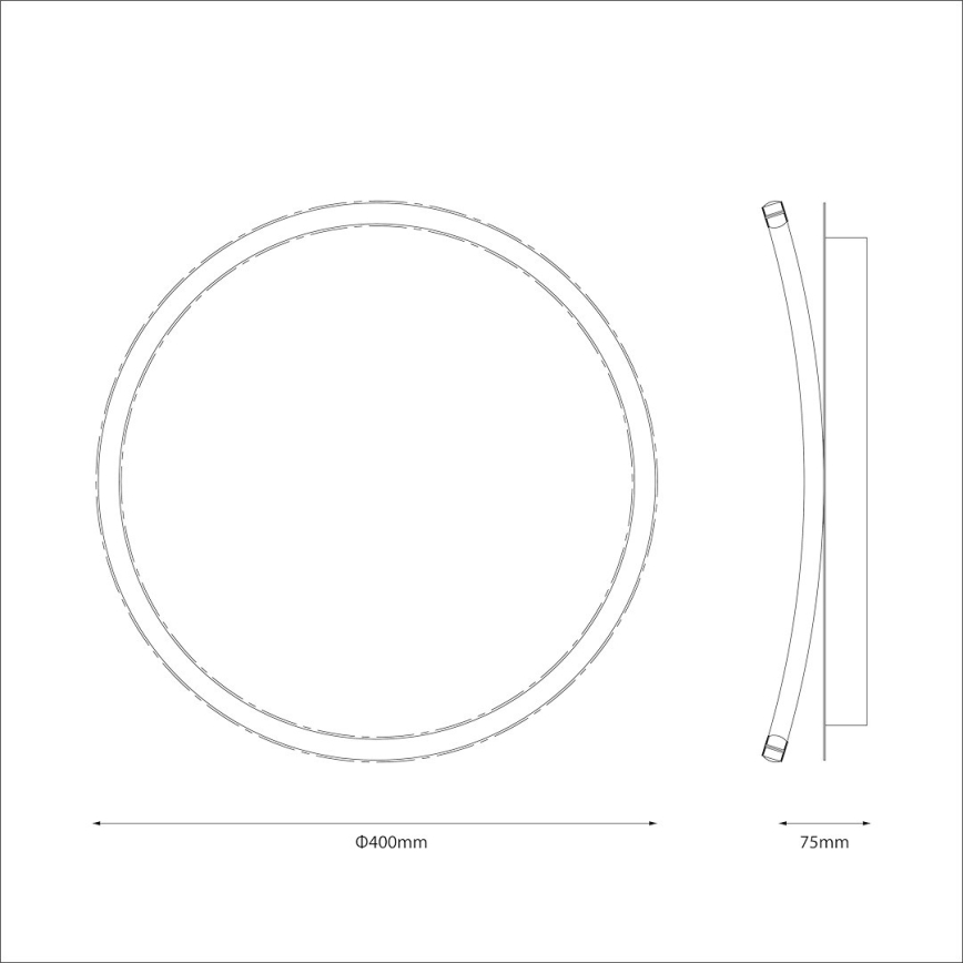 Φωτιστικό οροφής CALI LED, 30W/230V, διάμ. 40 cm, μαύρο