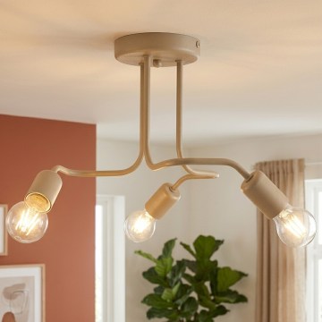 Φωτιστικό οροφής CHARLIE 3xE27/15W/230V μπεζ
