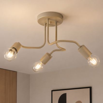 Φωτιστικό οροφής CHARLIE 3xE27/15W/230V μπεζ