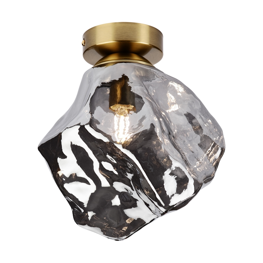Φωτιστικό οροφής CRISTAL 1xE14/15W/230V ορείχαλκο/καπνιστό μαύρο