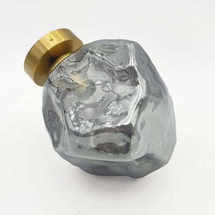 Φωτιστικό οροφής CRISTAL 1xE14/15W/230V ορείχαλκο/καπνιστό μαύρο