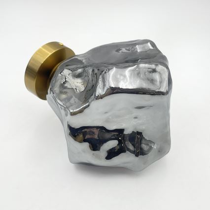 Φωτιστικό οροφής CRISTAL 1xE14/15W/230V ορείχαλκο/καπνιστό μαύρο