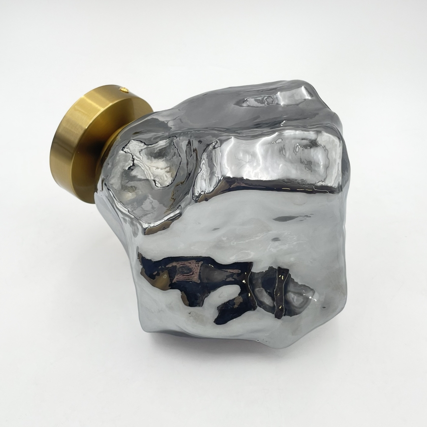 Φωτιστικό οροφής CRISTAL 1xE14/15W/230V ορείχαλκο/καπνιστό μαύρο