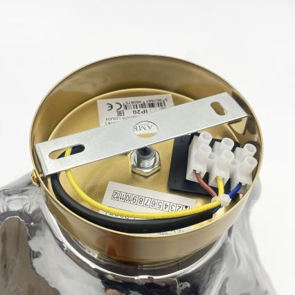 Φωτιστικό οροφής CRISTAL 1xE14/15W/230V ορείχαλκο/καπνιστό μαύρο