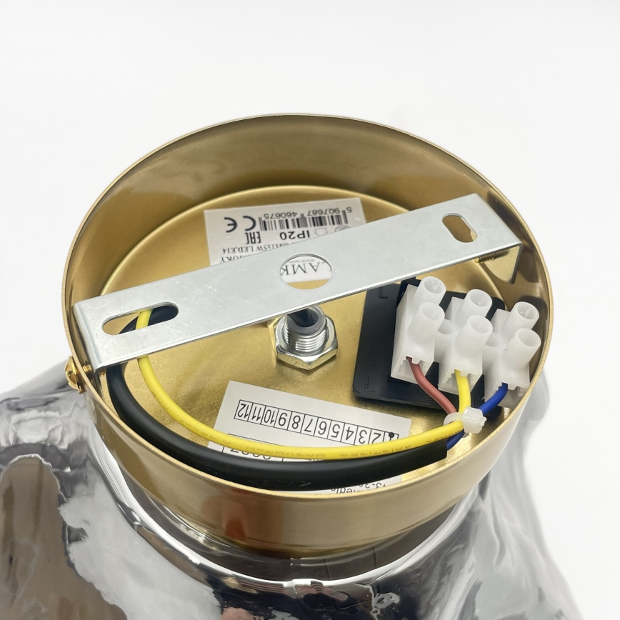 Φωτιστικό οροφής CRISTAL 1xE14/15W/230V ορείχαλκο/καπνιστό μαύρο