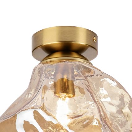 Φωτιστικό οροφής CRISTAL 1xE14/15W/230V ορείχαλκος/καπνιστό μπεζ
